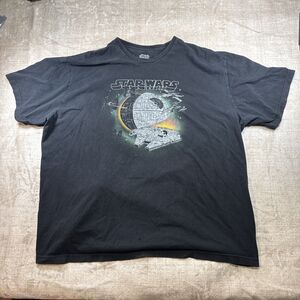 Star Wars Death Star Graphic Tee 2XL Black Cotton Fifth Sun Mens Rare T-Shirt